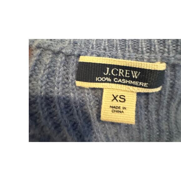 J.Crew 100% Cashmere Cardigan Size XS Slate Blue Ribbed Knit - Picture 3 of 4